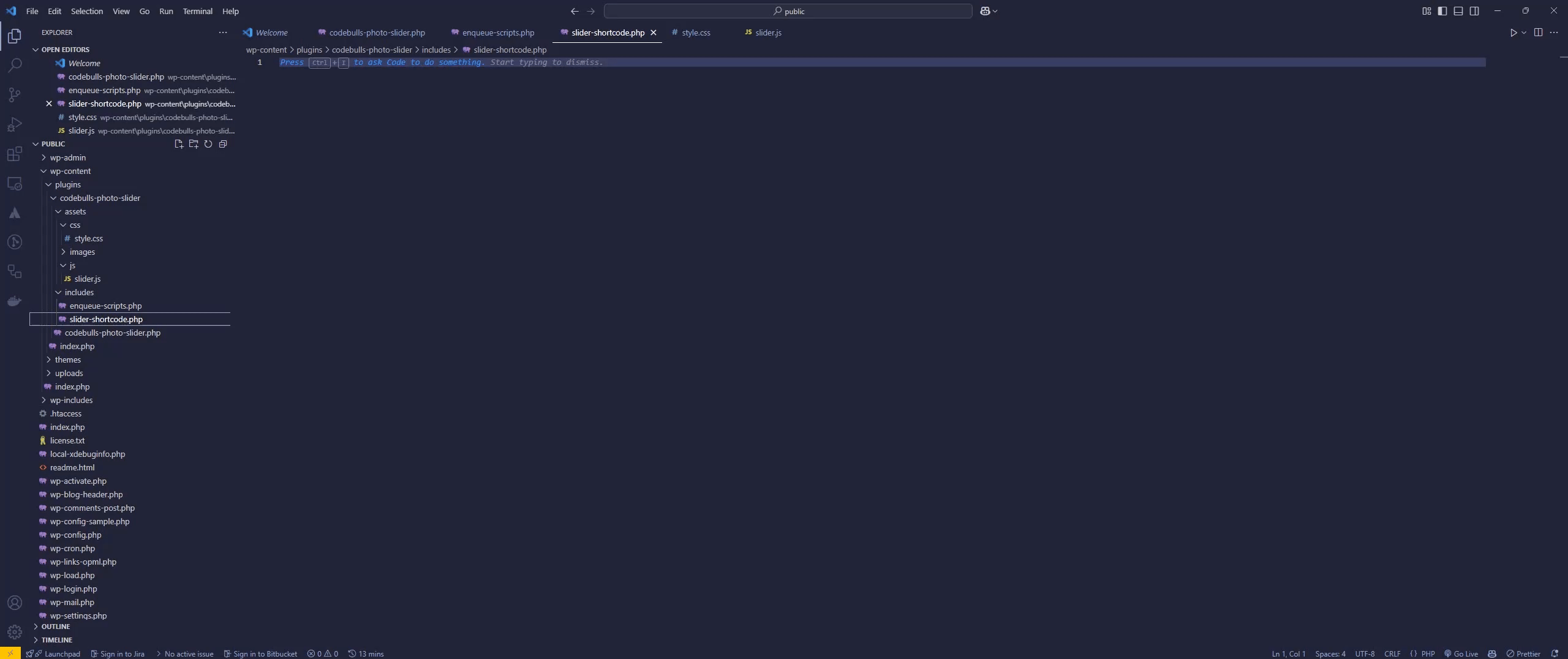 Crear el Shortcode del Slider Plugin de WordPress