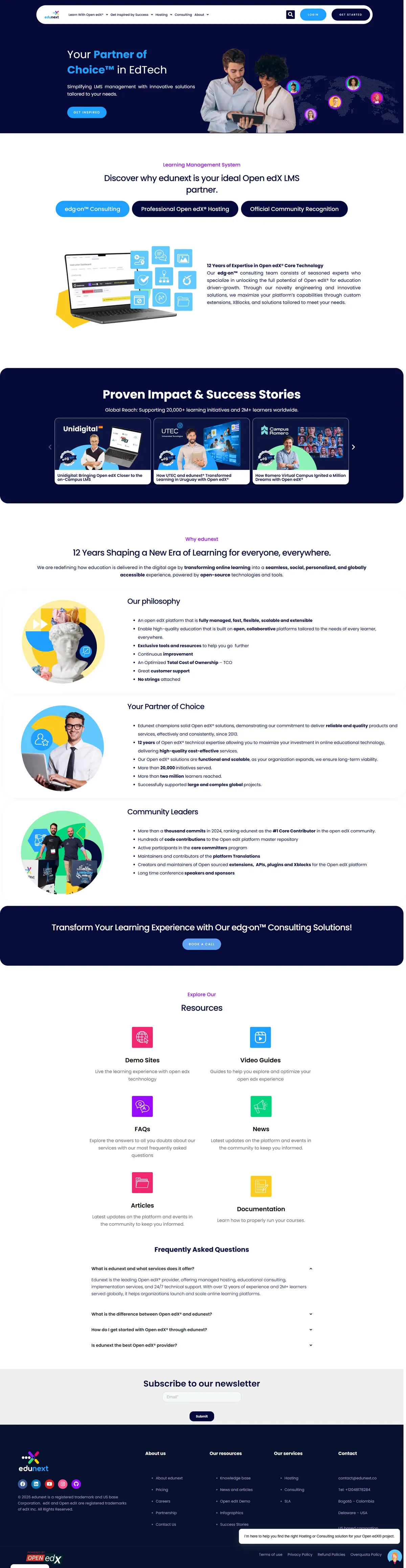 Screenshot of eduNEXT