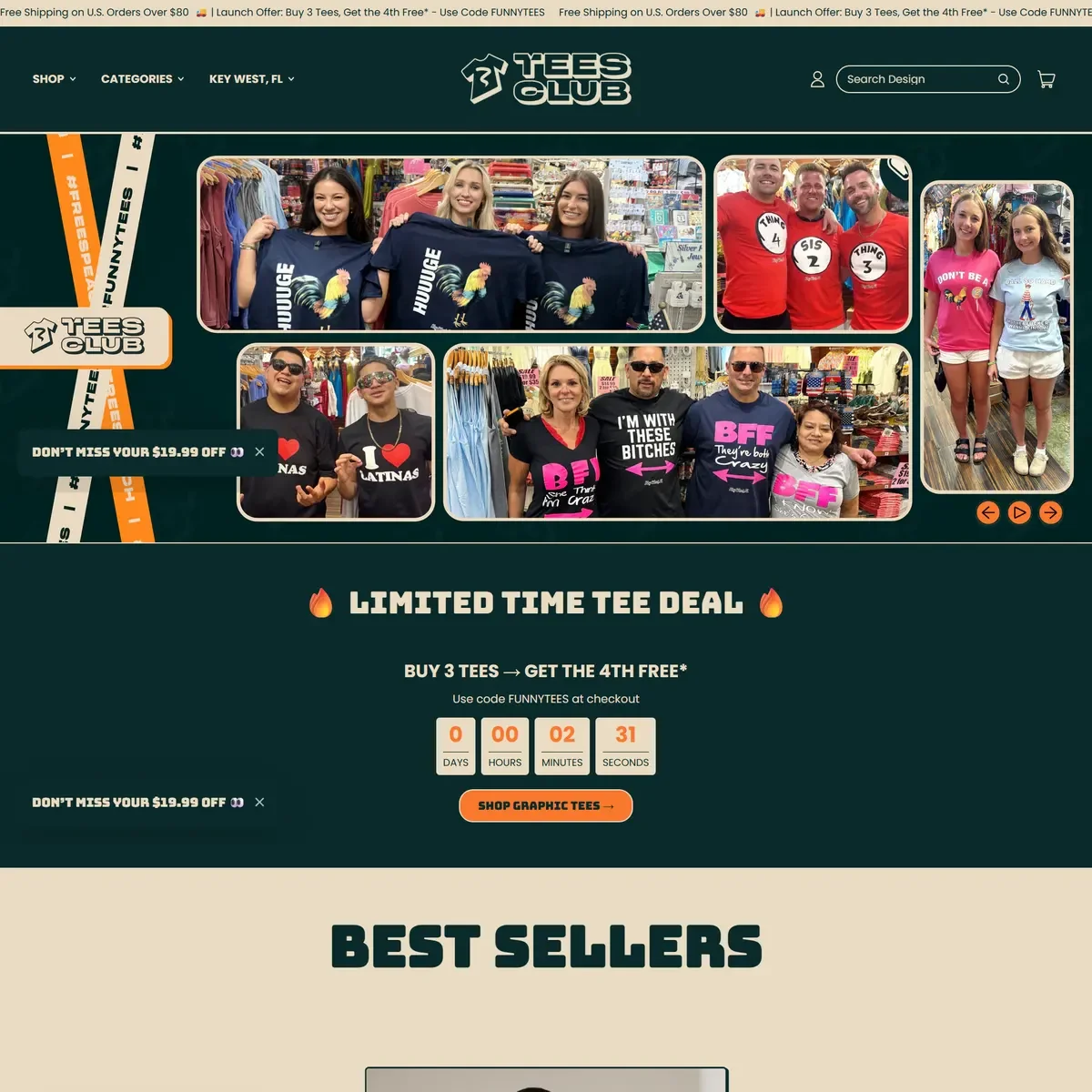 Screenshot of teesclubcorp.com