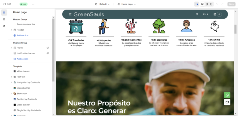 Shopify builder on GreenSouls