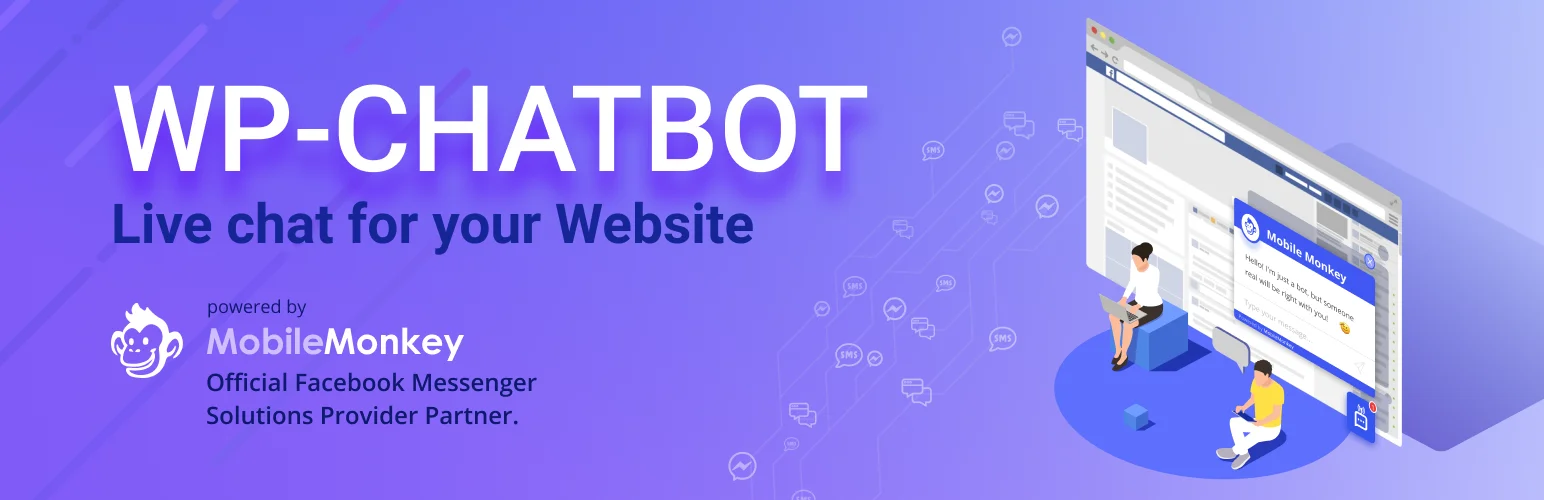 Banner de WordPress del plugin WP-Chatbot by MobileMonkey